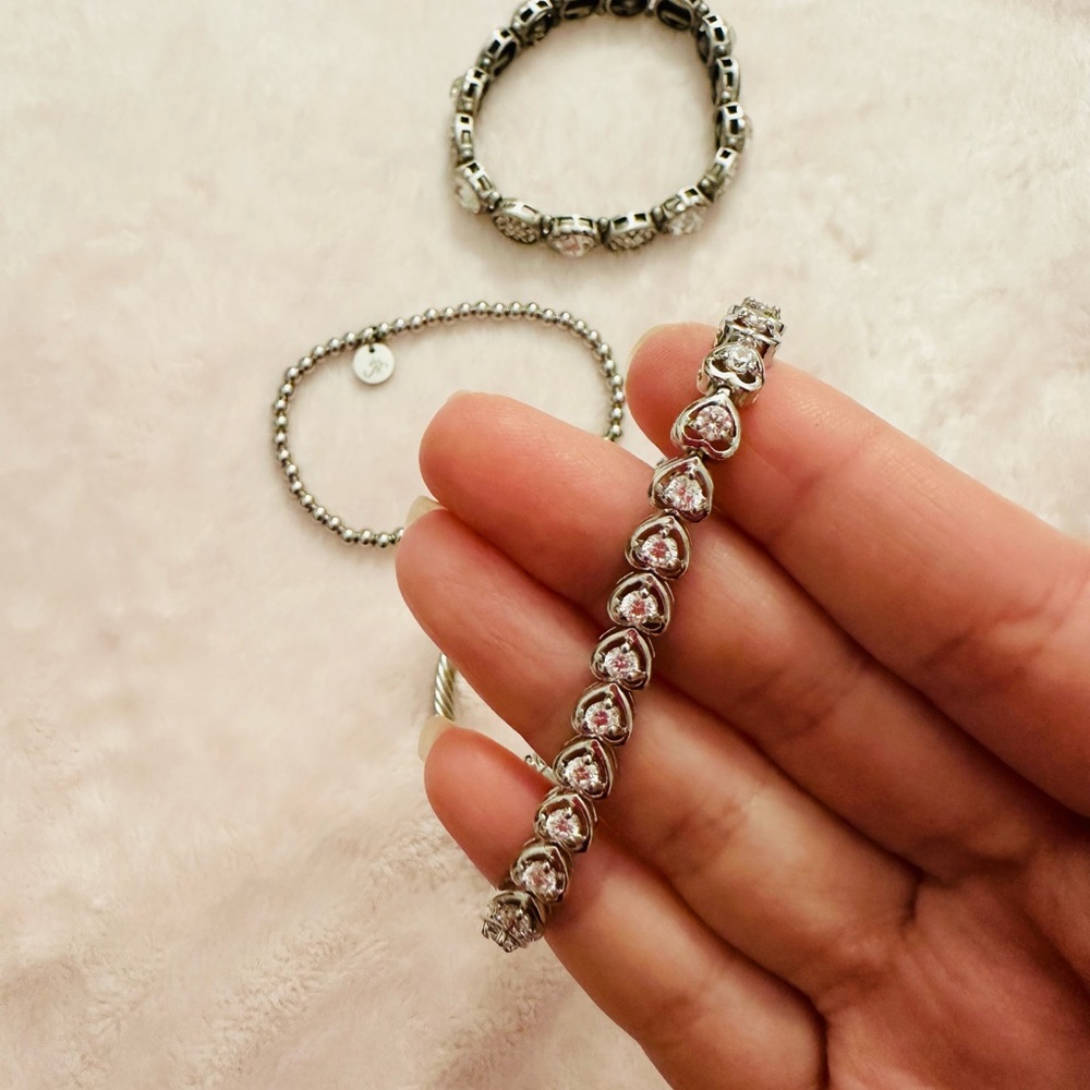 4 Silver Plated Bracelets Bundle - image 3